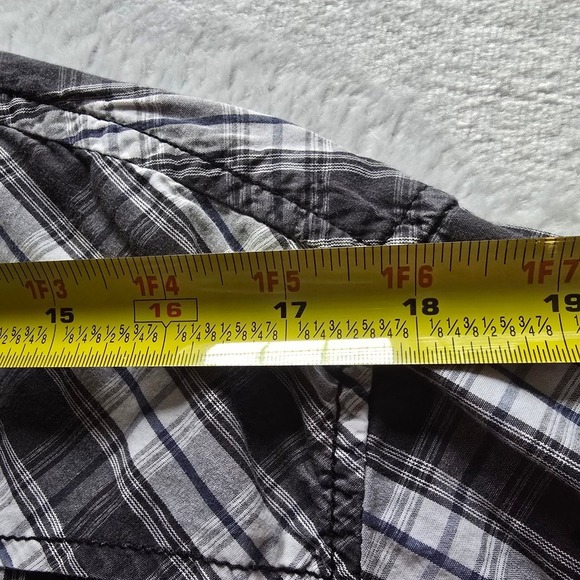 Ed Hardy Plaid Western Shirt Long Sleeve Mens Embroidered Snap Button L - Picture 14 of 16